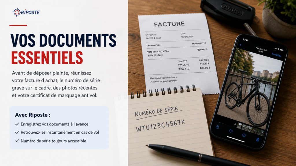 Avant de déposer plainte directement en ligne, enregistrez les documents importants de vos biens dans un espace numérique sécurisé sur la plateforme Riposte.